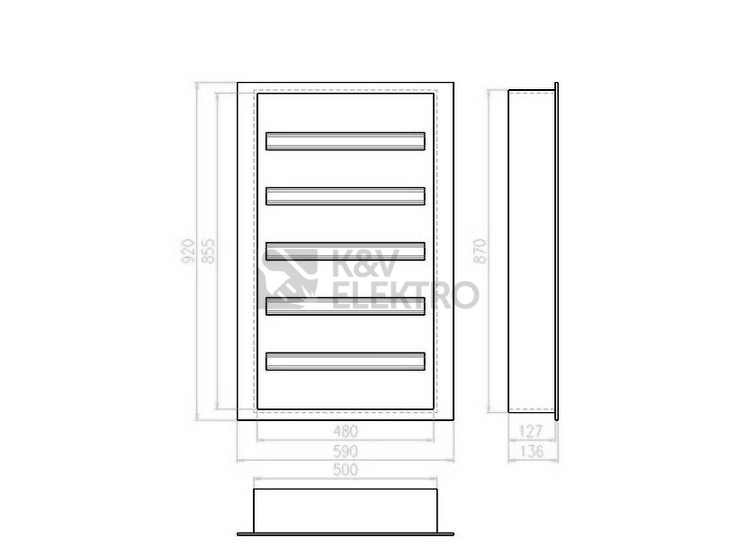 Rozvodnice pod omítku EATON BF U 5 120 G C šedé dveře 120M 283058 K V