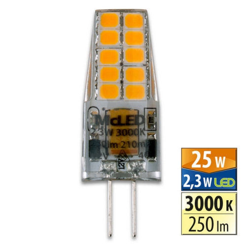 LED žárovka G4 McLED 2,5W (25W) teplá bílá (3000K) 12V ML-325.003.92.0