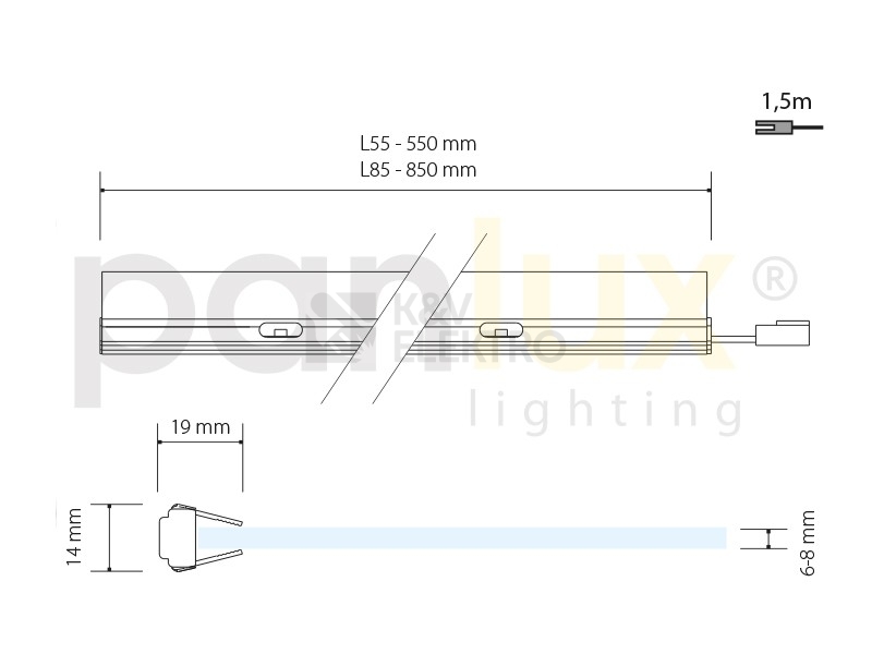 Obrázek produktu Svítidlo Panlux LEDLINE LL55/S 1,25W 12V CW studená bílá 6000K 6