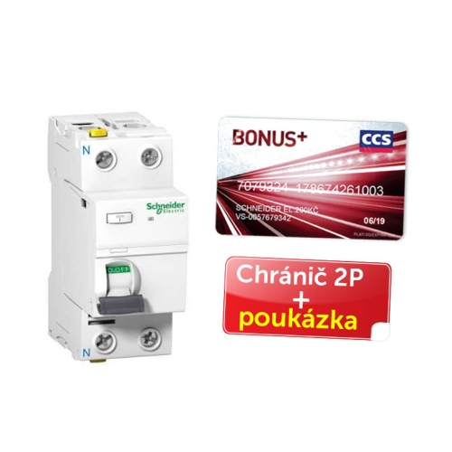 Proudový chránič Schneider Electric Acti9 iID 2P 25A 30mA AC + poukázka A9Z11225P