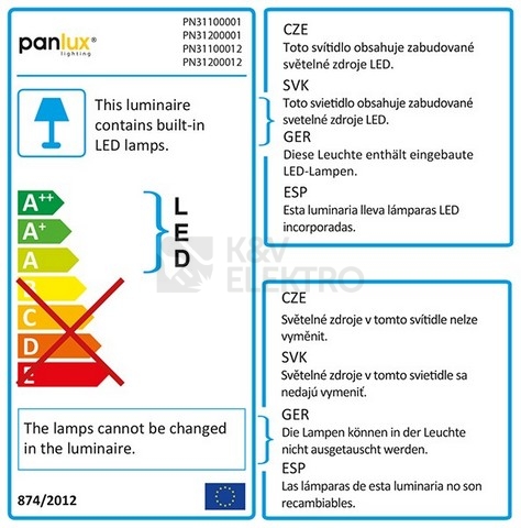 Obrázek produktu LED svítidlo Panlux LADY matné 8W IP44 teplá bílá 3000K PN31100001 1