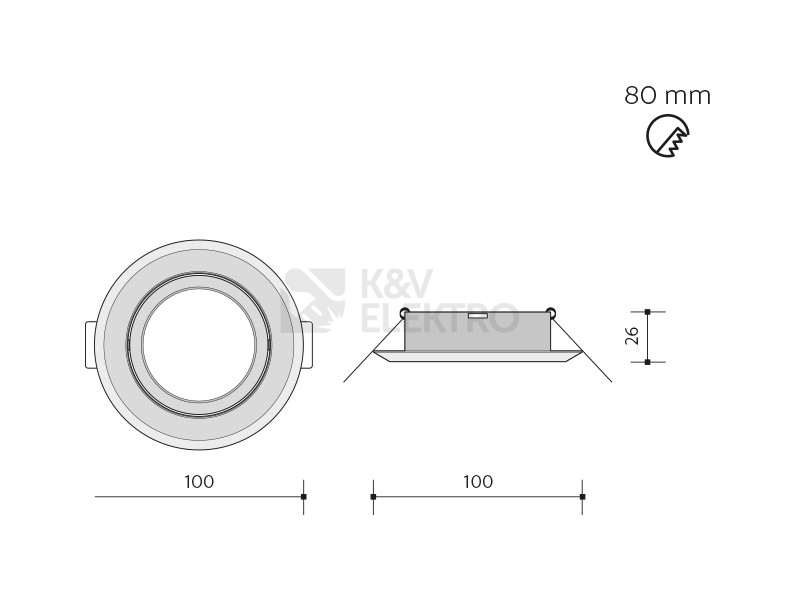 Obrázek produktu  Podhledové svítidlo Panlux VPD-R50/NB nikl broušený 1