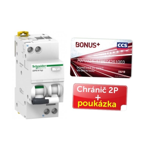 Proudový chránič s jističem Schneider Electric Acti9 iDPN N 16A B 30mA AC + poukázka A9D55616P