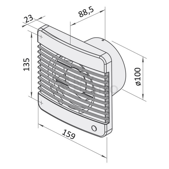 Obrázek produktu Axiální koupelnový ventilátor s časovým doběhem VENTS 100 MT 1009034 1