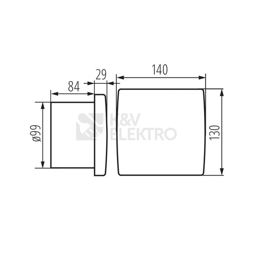 Obrázek produktu Axiální koupelnový ventilátor Kanlux CYKLON EOL 100B-W 70975 bílá 1