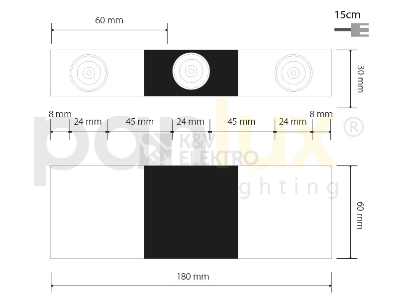 Obrázek produktu  Dekorativní svítidlo LED Panlux VARIO V3/BT 3x3W 700mA černo-stříbrná 2