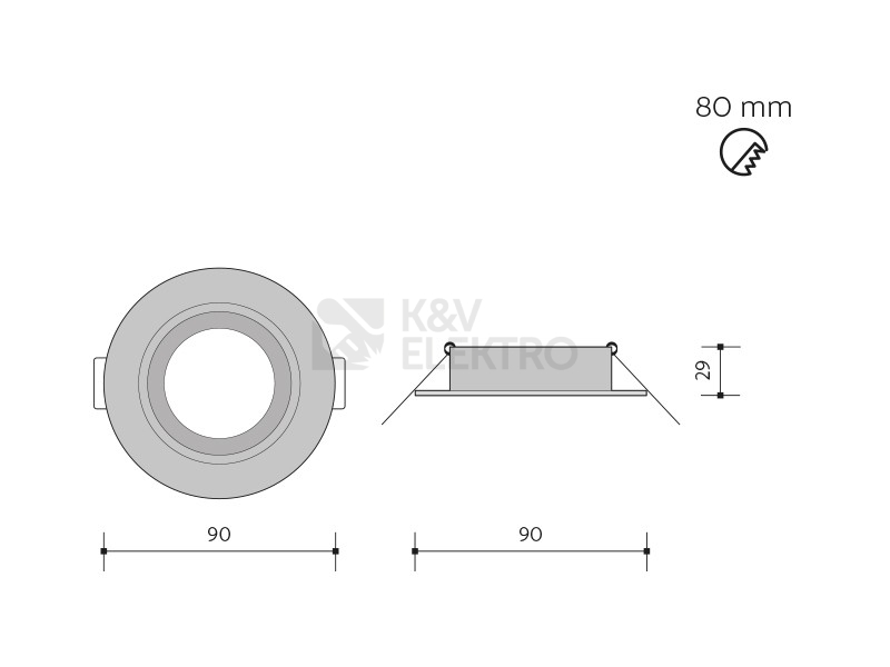 Obrázek produktu  Podhledové svítidlo Panlux KPD-HR50/AL stříbrná 1