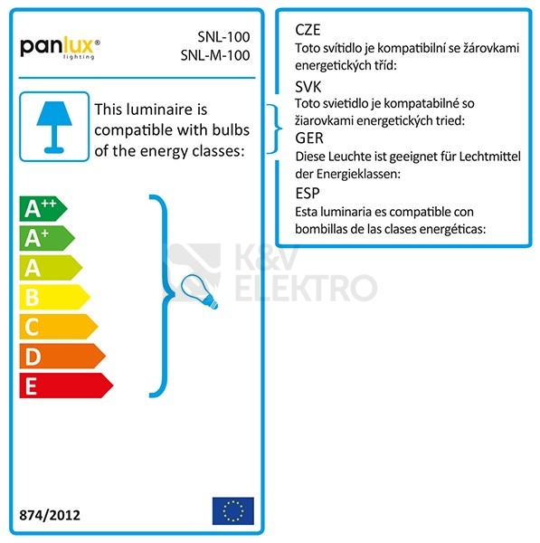 Obrázek produktu Svítidlo Panlux LADY 100W E27 IP44 mat bílá SNL-M-100 1