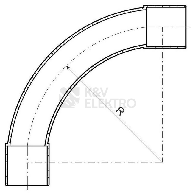 Obrázek produktu Koleno pro trubku KOPOS 4132HF FB 32mm černá 1