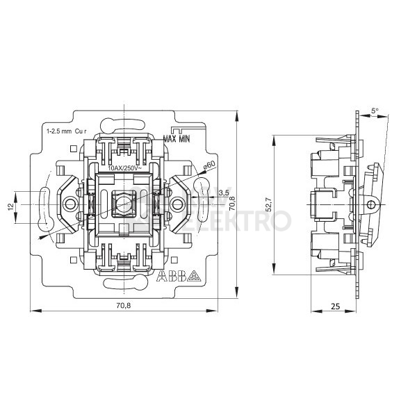 Obrázek produktu ABB vypínač+tlačítko č.6+6/0 3559-A53345 2