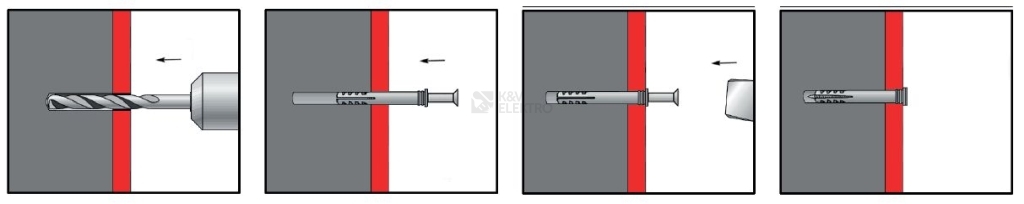 Obrázek produktu Natloukací hmoždinky Eleman NH 8x80mm (50ks) 1000436 1