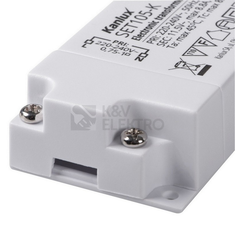 Obrázek produktu Elektronický transformátor Kanlux SET105-K 230/12VAC 35-105W 01426 2