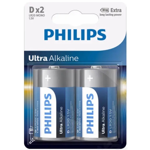Levně Baterie D Philips Ultra Alkaline LR20 E2B/10 alkalické