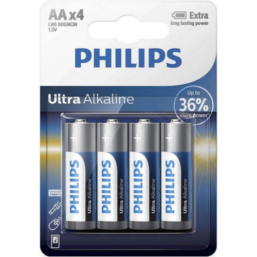 Levně Tužkové baterie AA Philips Ultra Alkaline LR6 E4B alkalické