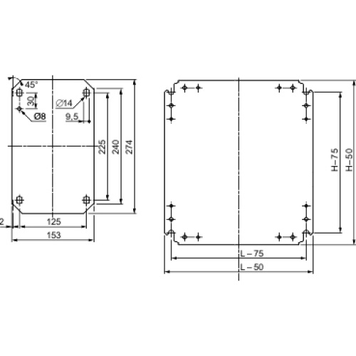 Plný montážní panel 600X400 Schneider Electric NSYMM64