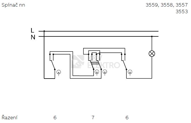 Obrázek produktu ABB Tango vypínač č.7 IP44 slonová kost 3558A-07940 C 1