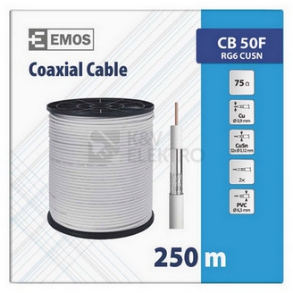 Obrázek produktu Koaxiální kabel bílý CB50F EMOS S5231S metráž 3