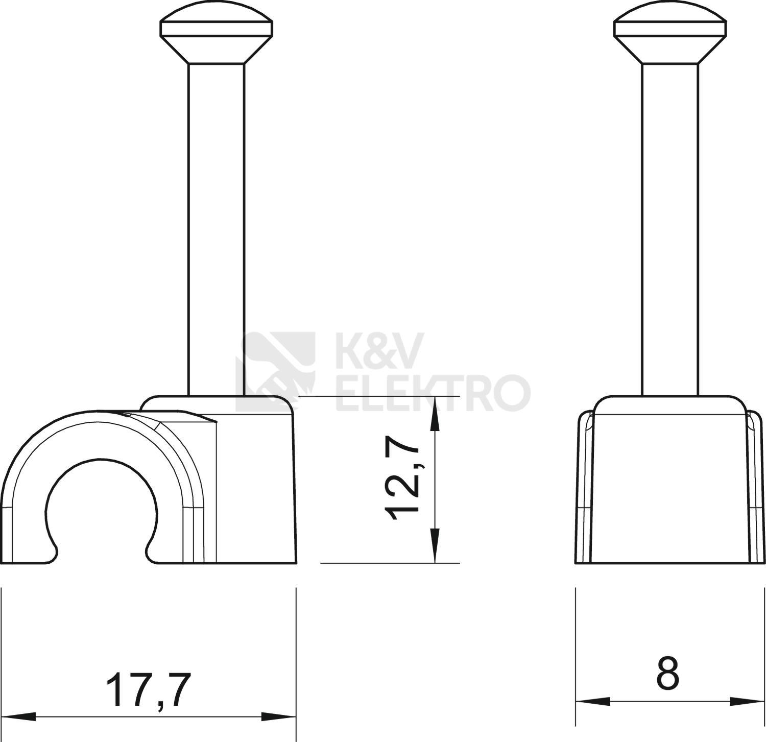 Obrázek produktu Kabelová příchytka OBO 2010 25 RW d=10mm L25 bílá 2225808 (100ks) 3