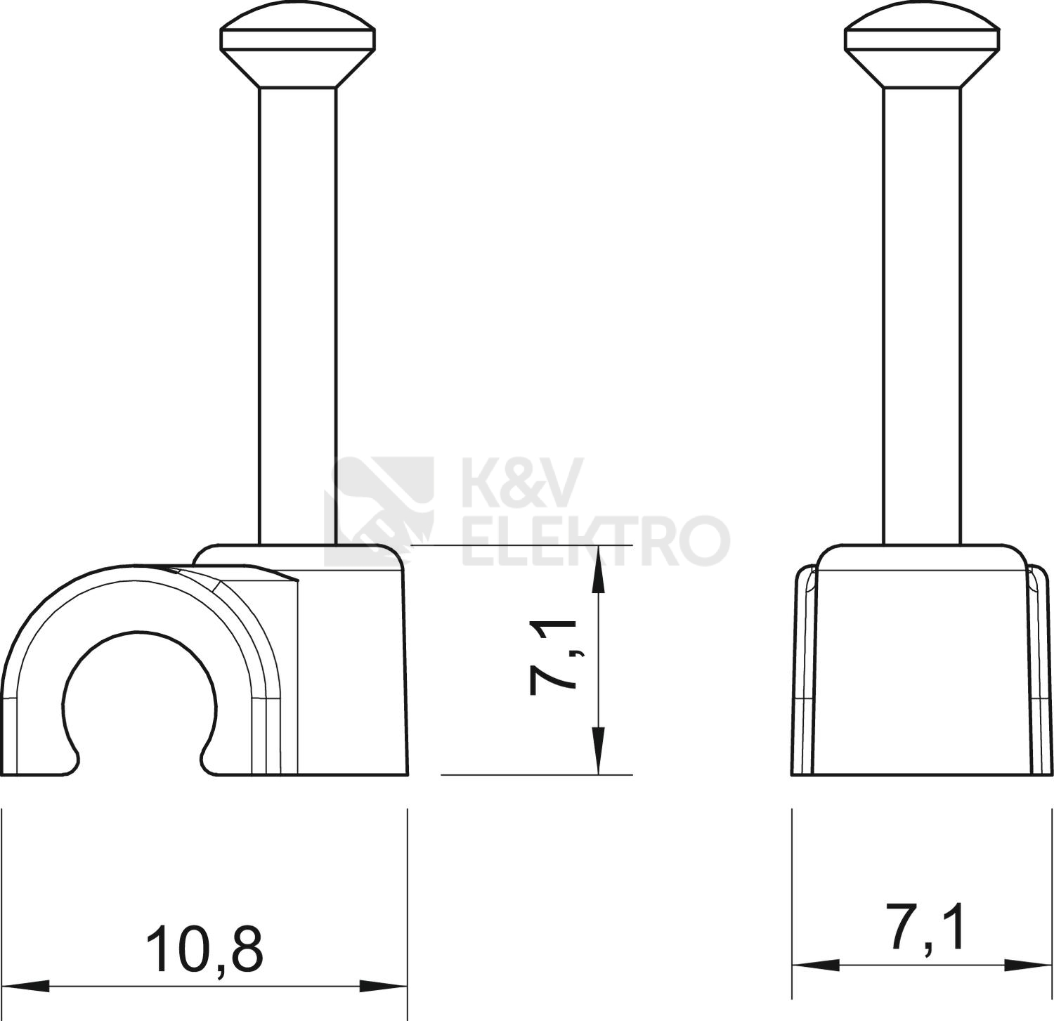 Obrázek produktu Kabelová příchytka OBO 2005 25 RW d=5mm L25 bílá 2225344 (100ks) 3