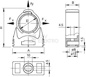 Obrázek produktu Příchytka pro trubku OBO starQuick SQ-25 LGR 24-28mm 2146207 1