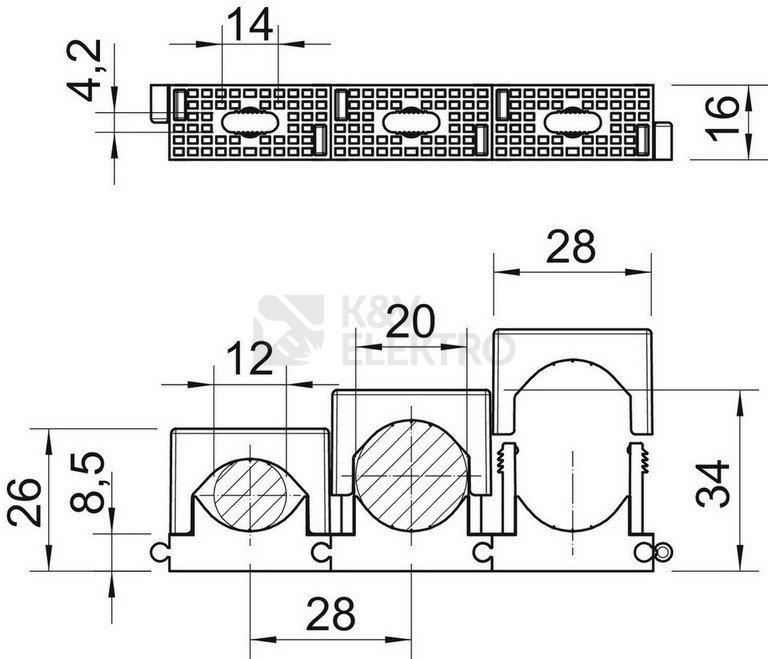 Obrázek produktu Příchytka řadová OBO 2037 12-20 LGR d=12-20mm 2250209 3