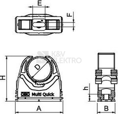 Obrázek produktu  Příchytka pro trubku OBO M-Quick 3 25-28LGR 25-28,5mm 2153130 3