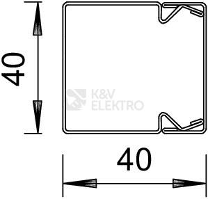 Obrázek produktu Kovový kabelový kanál 40x40mm 2m OBO LKM40040FS 6246990 1