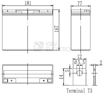 Obrázek produktu Olověný akumulátor Power ACCU 12V/17Ah 1