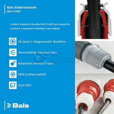 Obrázek produktu  Spojka BALS 3181 63A 3p 230V IP67 6h 2