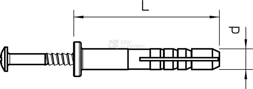 Obrázek produktu Natloukací hmoždinky OBO 910 SD 6x40 2351064 (100ks) 2