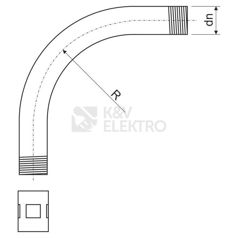 Obrázek produktu Koleno pro trubku KOPOS 6142 ZNM S 54mm 1