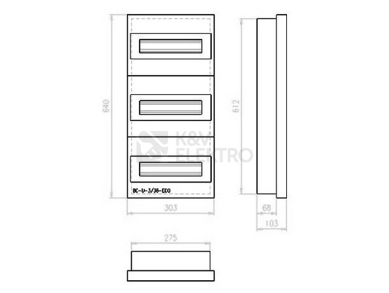 Obrázek produktu Rozvodnice pod omítku EATON BC-U-3/36-ECO průhledné dveře 36M 284641 1