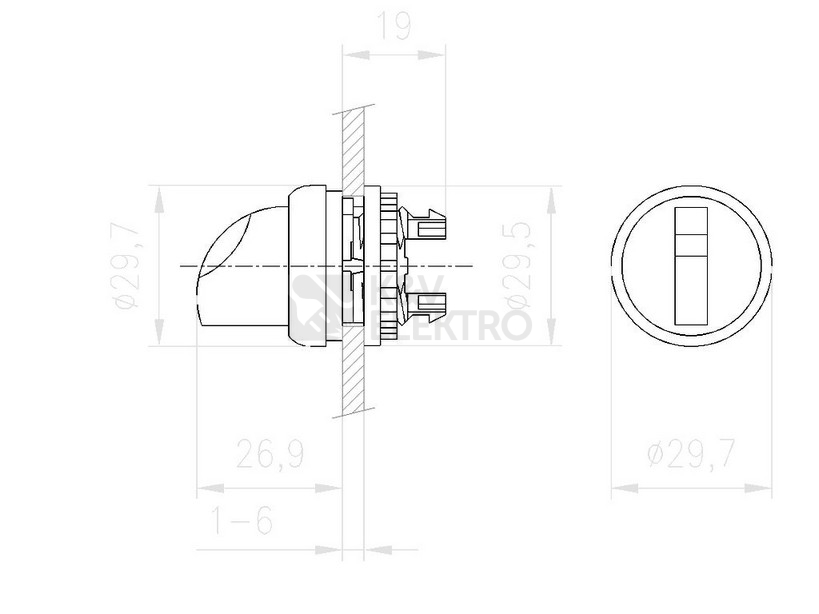 Obrázek produktu Ovládací hlavice otočná I-O-II bez aretace EATON M22-WK3 /216870/ 1
