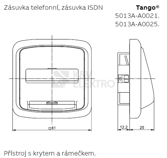 Obrázek produktu ABB Tango kryt zásuvky telefonní červená 5013A-A00213 R2 1