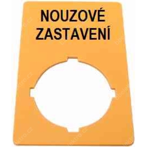 Označovací štítek nouzového zastavení IP66 EATON M22-XZK-CZ99 999202002