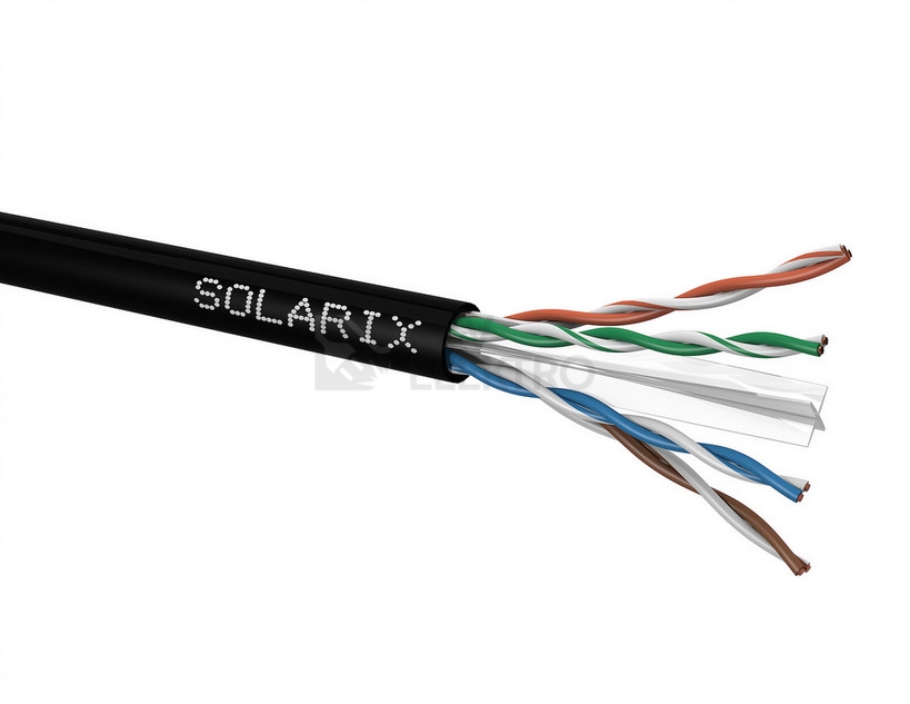 Obrázek produktu UTP kabel venkovní černý Solarix SXKD-6-UTP-PE metráž 0