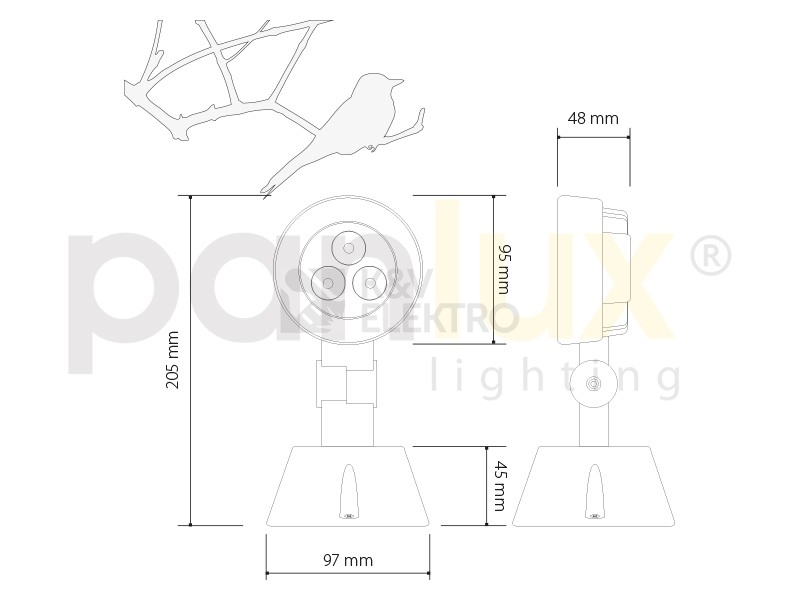 Obrázek produktu Zahradní svítidlo OKO 3 teplá bílá Panlux OKN-3LED/T 1