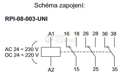 Obrázek produktu INSTALACNI RELE RPI-08-003-UNI-SC EXTRA 1