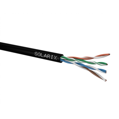 UTP kabel Solarix SXKD-5E-UTP-PE černý venkovní (box 305m)