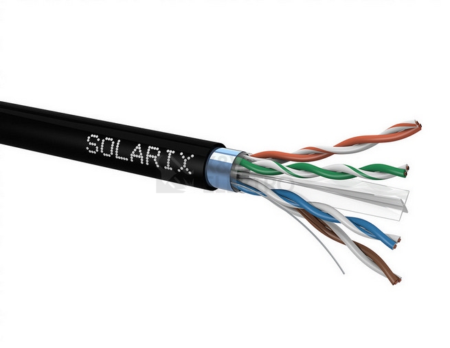 Obrázek produktu FTP kabel venkovní černý Solarix SXKD-6-FTP-PE metráž 0