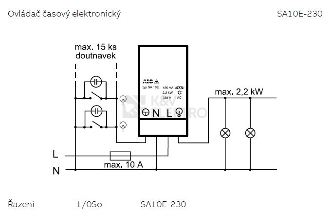 Obrázek produktu ABB schodišťový automat SA10E-230 elektronický 1