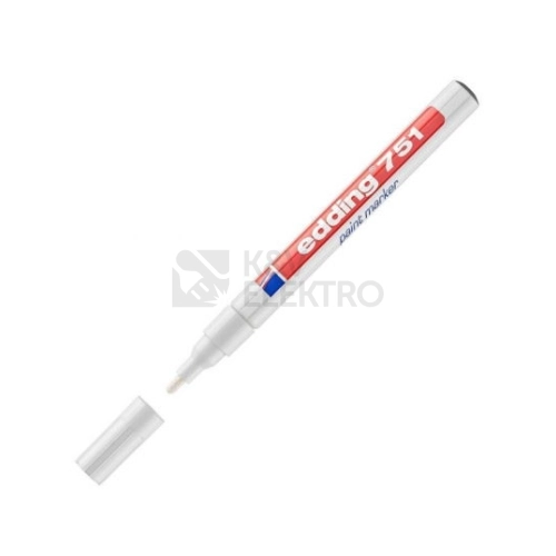 Popisovač fixa EDDING 751 B bílý hrot 1-2mm