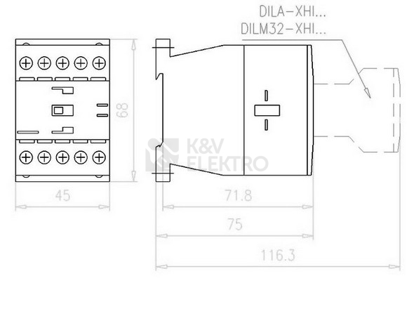 Obrázek produktu Stykač DILM15-01 15A/7,5kW AC-3 22A AC-1 1V 230V EATON DILM15-01(230V50HZ,240V60HZ) 290093 1