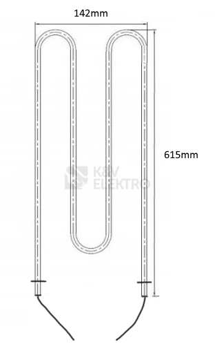 Obrázek produktu  Náhradní topné těleso EMKO E10 1000W dlouhé 230V délka přívodního kabelu 600mm 1