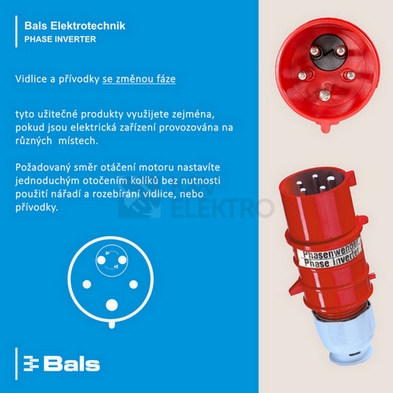 Obrázek produktu  Vidlice se změnou fáze Bals 225 16A/5P/400V IP44 4