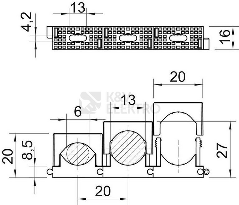 Obrázek produktu Příchytka řadová OBO 2037 6-13 LGR d=6-13mm 2250136 3