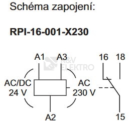 Obrázek produktu INSTALACNI RELE RPI-16-001-X230-SE AC/DC 1