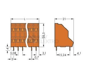 Obrázek produktu  Svorka na desky plošných spojů WAGO 736-302  2,5mm² oranžová 1