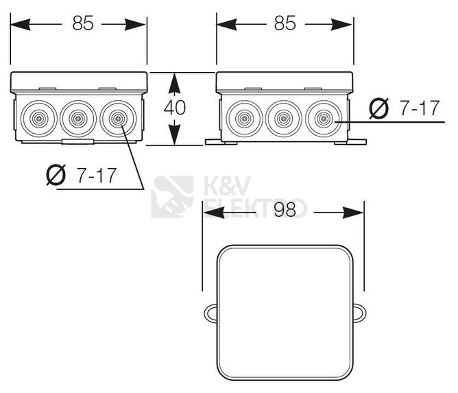 Obrázek produktu Krabice Famatel K12 IP54 85x85x40mm 5002 1