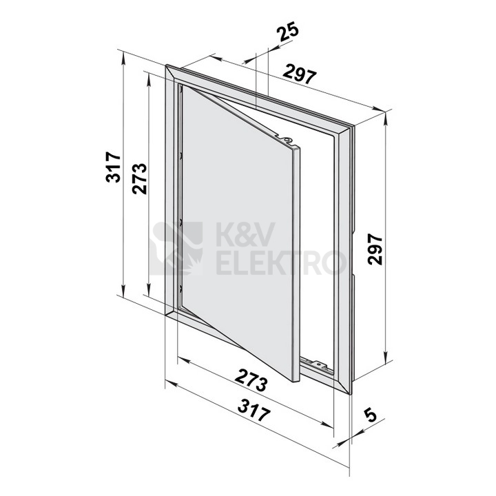 Obrázek produktu Plastová revizní dvířka VENTS D 300x300mm bílá 1009796 2